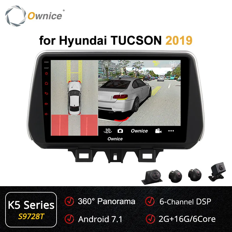 Ownice 2Din Android 9.0 Car Stereo k3 k5 k6 For Hyundai Tucson IX35 Radio FM GPS Navigation 4G LTE DSP Optical - Цвет: S9728 K5