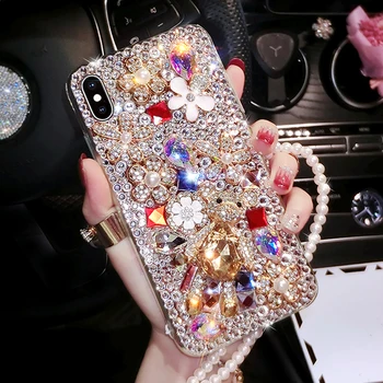

Rhinestone Case Bear Diamond Bling Cover coque for Samsung Galaxy Mate 30 Pro /Lite NOVA 5i Pro P30 Honor 9X Pro P20 Lite 2019