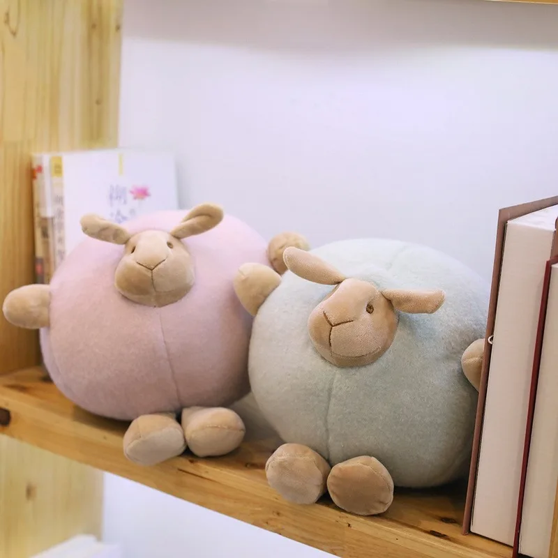 Creative Cartoon Round Alpaca Doll Stuffed Animal Plush Toy Lamb Doll Plush Toy Girl Heart Pillow Christmas Gift for Kids