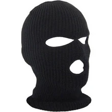Защитный чехол с тремя пулевыми отверстиями, вязаная зимняя шапка, маска для снега, новая черная теплая маска для лица