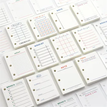 

40 Sheets Mini Notebook Refills 3 Holes Refilling Inner Pages Loose Leaf Binding Kawaii Stationery Notebook Inner Page Supplies