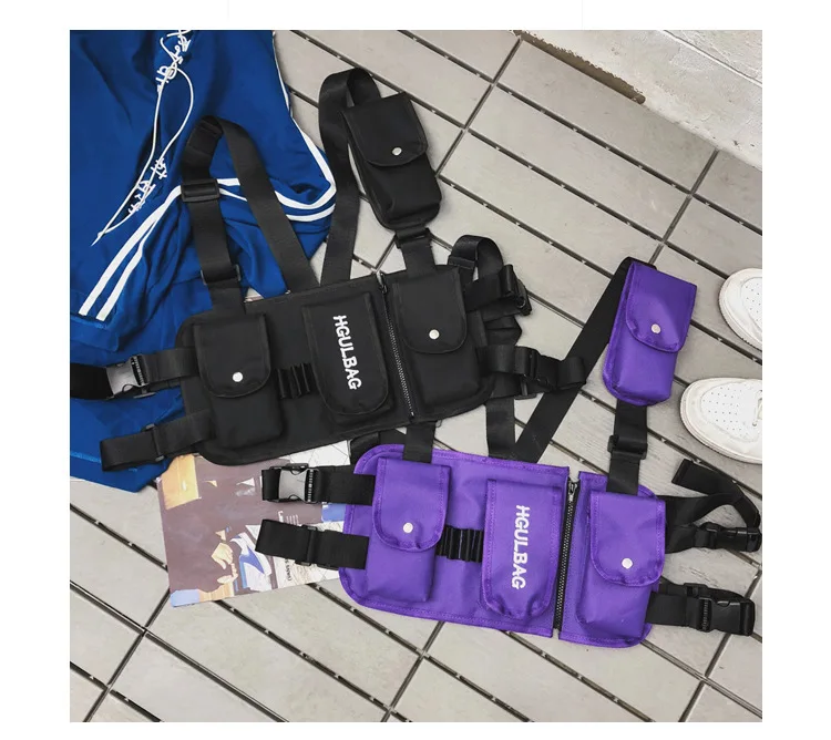 Functional Fashion Chest Rig Bag Men Women Hip Hop Harness Adjustable Tactical Vest Sports Hunting Tactical Packages Bullet Pack