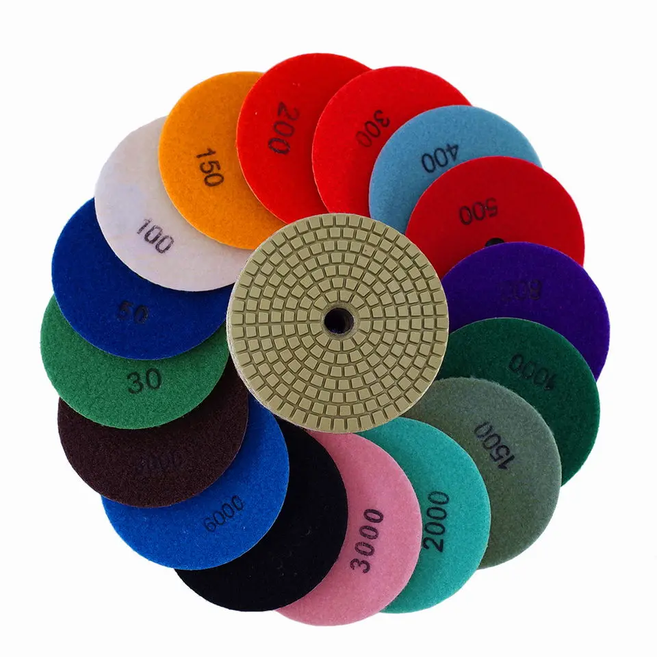 3"/4" Wet/Dry Diamond Polishing Pad Flexible Grinding Discs 1PCS For Granite Marble Stone Concrete Floor Polishing ZJ10 polishing pads sanding pads