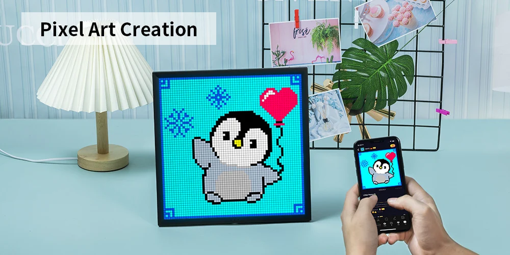 Divoom Pixoo 64*64 Pixel Art WIFI APP LED Digital Display Frame