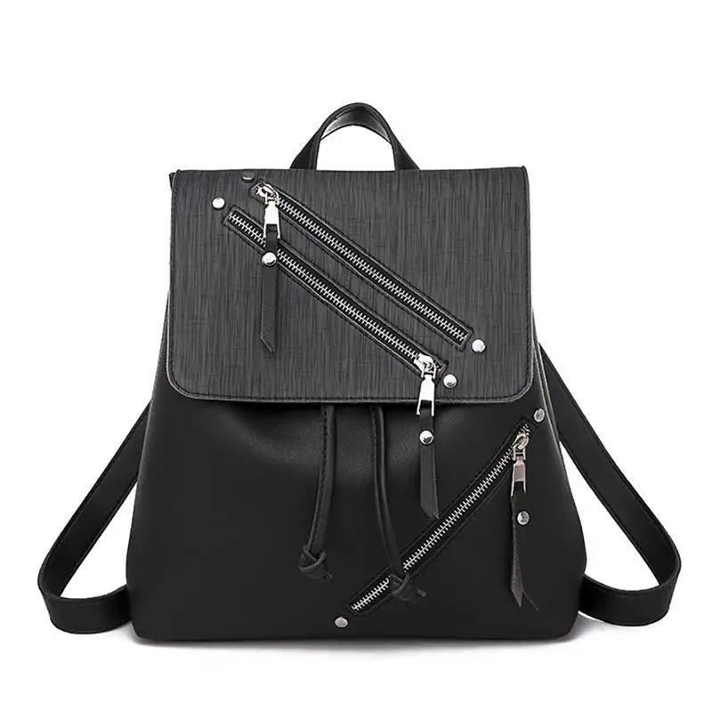

LJL-Fashion Elegant Travel Backpack Casual Bags Personality Zipper Shoulder Bags
