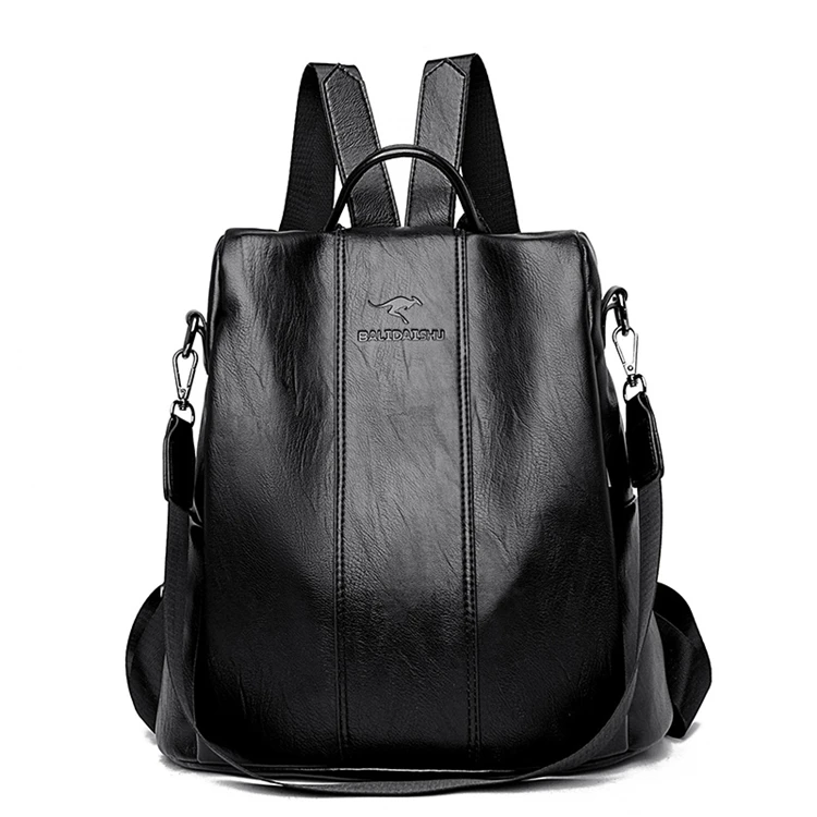 Anti-theft leather backpack women vintage shoulder bag ladies high capacity travel backpack school bags girls mochila feminina stylish backpack with water bottle holder Stylish Backpacks