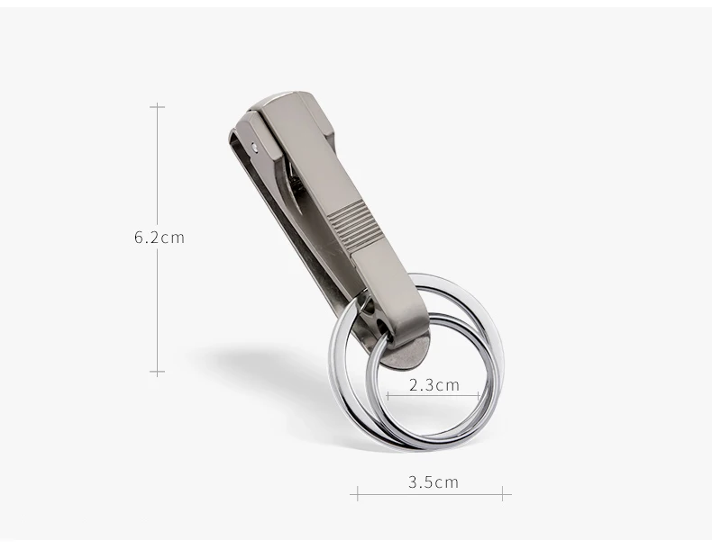 High-End Metal Men Waist Hanging Double Ring Keychain Can Be Interspersed With Belt Creative Simplicity Car Key Chain Key Ring
