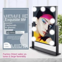 Factory Direct 9 Light Bulb Makeup Mirror Hollywood Light Bulb Mirror Three-Color Adjustable Dress up Led Mirror Makeup Mirror Factory Direct 9 Light Bulb Makeup Mirror Hollywood Light Bulb Mirror Three-Color Adjustable Dress up Led Mirror Makeup Mirror