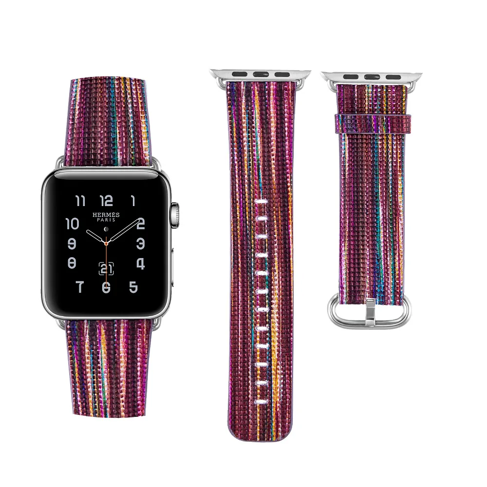 Кожаный ремешок для наручных часов Apple Watch 4 ремешок 42 мм/44 мм Принт с цветком correa наручных часов iwatch серии 4/3/2/1 40 мм/38 мм браслет на запястье ремень