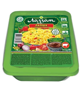 

Noodles halal, instant cooking, with a taste of beef, 5 PCs.