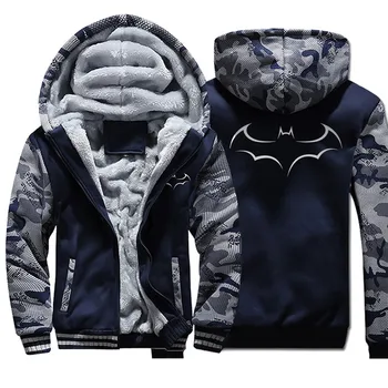 

Batman Superhero Camo Hoodies Hip Hop Mivie Print Sweatshirt Warm Fashion Camo Fleece Hoody 2020 Winter Zipper Jacket