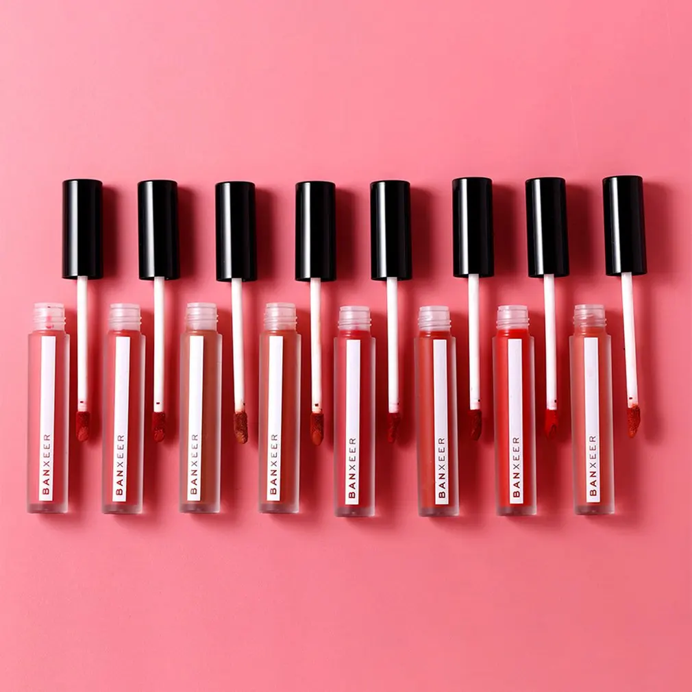 

Banxeer Long-Lasting Matte Lip Glaze Non-Fading Non-Stick Cup Moisturizing Easy To Color 8 Color Lip Glaze Makeup Set Bx8