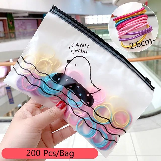 50/100/200 Pcs/Bag Children Cute Candy Cartoon Solid Elastic Hair Bands Girls Lovely Srunchies Rubber Bands Kid Hair Accessories 15-200 Pcs