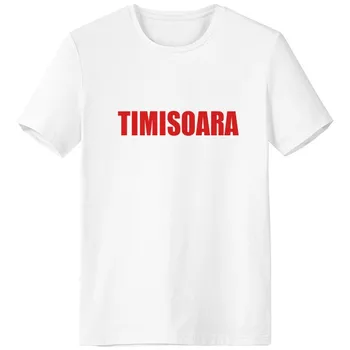 

Timisoara Romania City Red White T-shirt Short Sleeve Crew Neck Sport Unisex