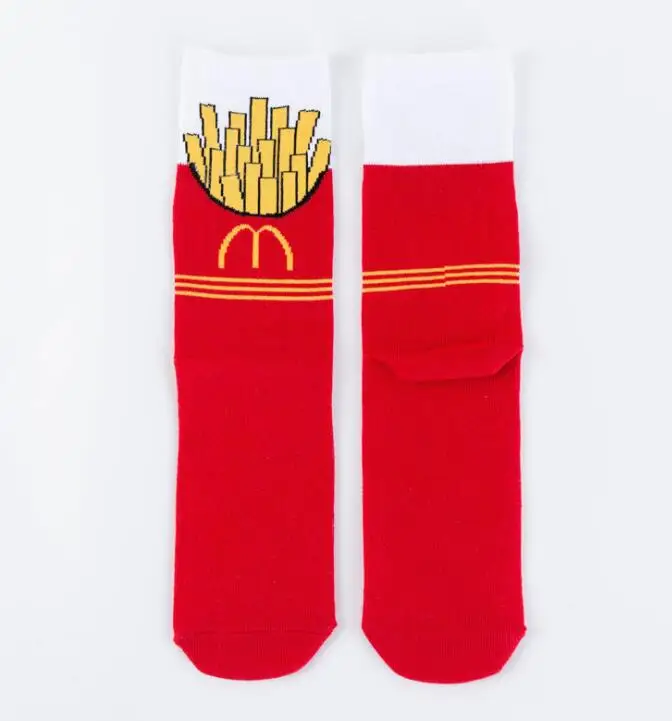 00039-4 Women Socks Funny Cute Cartoon Fruits Banana Avocado Lemon Egg Cookie Donuts Food Happy Japanese Harajuku skateboard Socks - Цвет: 00039-4