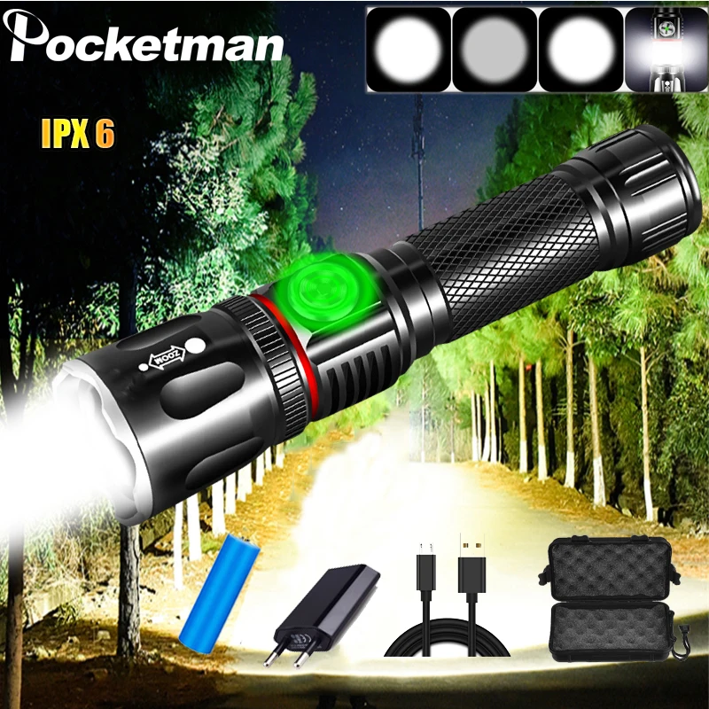 

T6/L2 Super Bright Led flashlight Rechargeable USB linterna led torch Power Tips Zoomable Bicycle Light 18650 Camping
