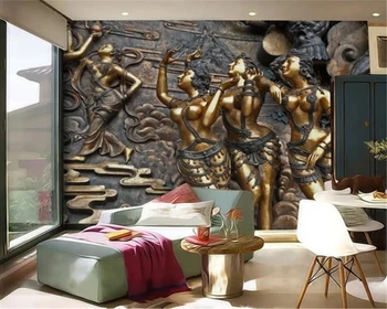

3d Wallpaper Custom Photo Mural Vintage Brass Mythology Relief Art Living Room Bedroom TV Background Wall Wallpaper