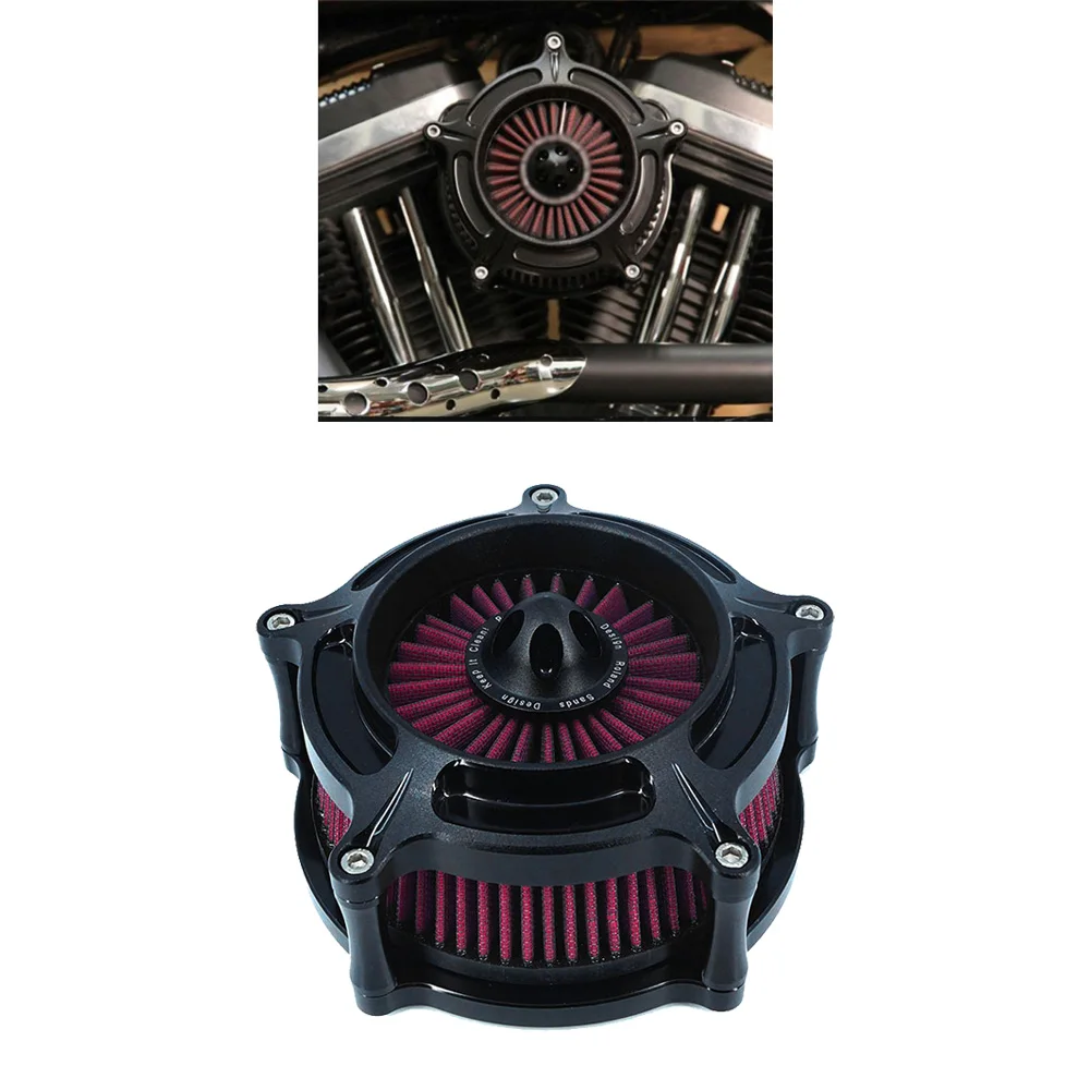 Black Spike Air Cleaner Intake Filter For Harley Sportster XL 883 Dyna V-Rod Softail Fat Boy Touring Ultra FLHR FLHX FLSTN
