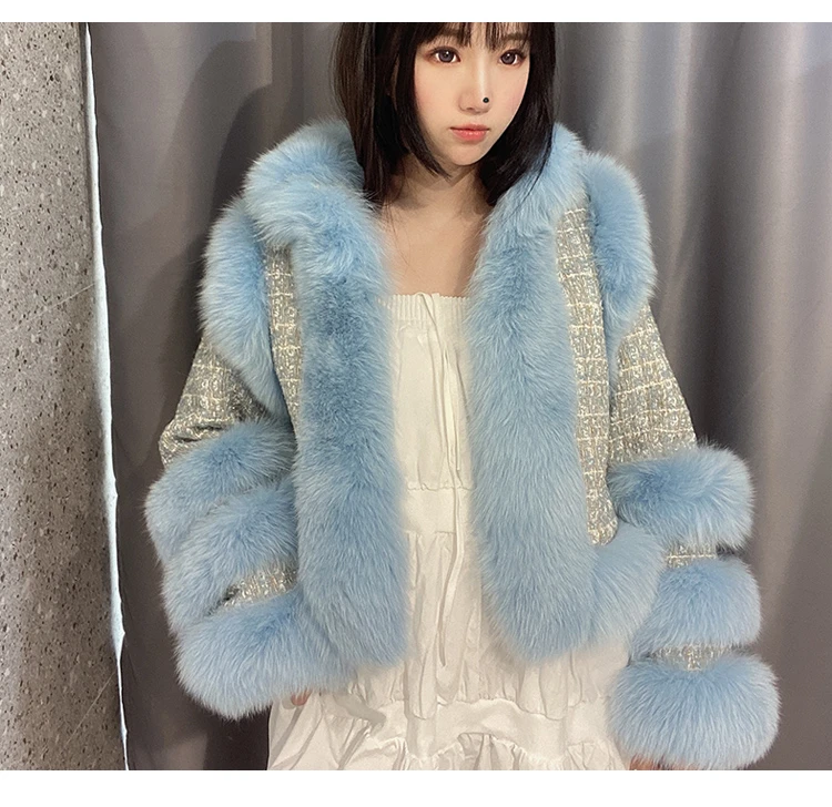 ZDFURS* новинка Женская зимняя теплая верхняя одежда из натурального меха Съемная шуба из натурального Лисьего меха Роскошная короткая шуба