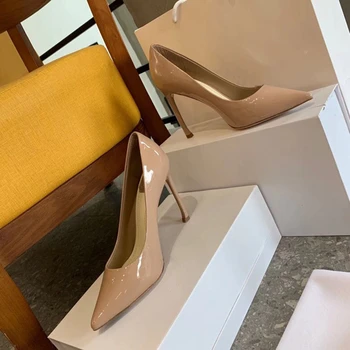 

Real Leather Women Pumps High Heels Shoes Woman Stiletto Pointed Toe Female Sexy Party Shoes Office Lady Wedding Shoes 34-42