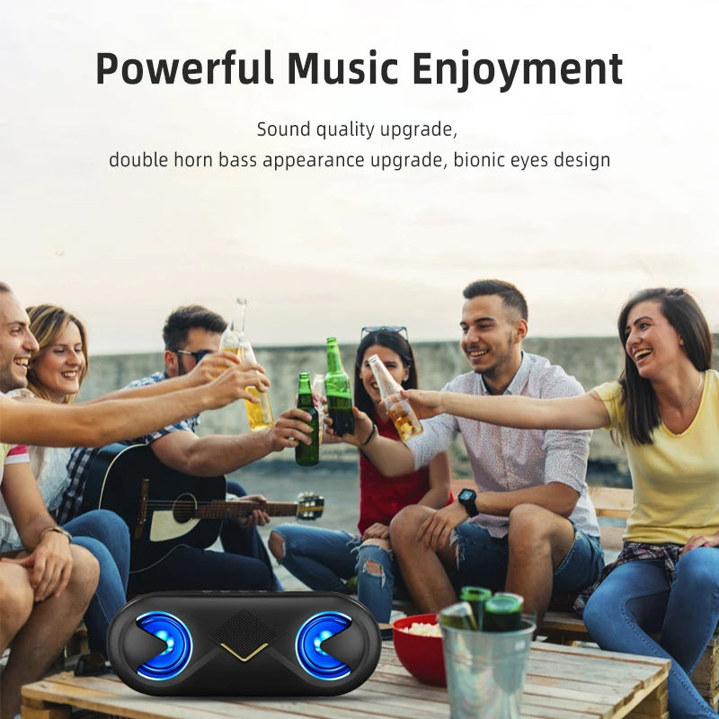 Портативный беспроводной Bluetooth динамик стерео громкоговоритель звук системы наружный водонепроницаемый динамик музыка объемный
