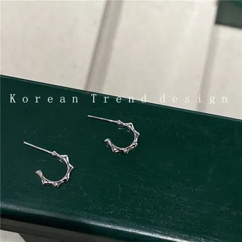 

S925 Silver Needle Geometry Semicircle Versatile Small Ear Ring Cool Elegant Versatile Daily Life Anti-Allergy Earrings Ear Stud