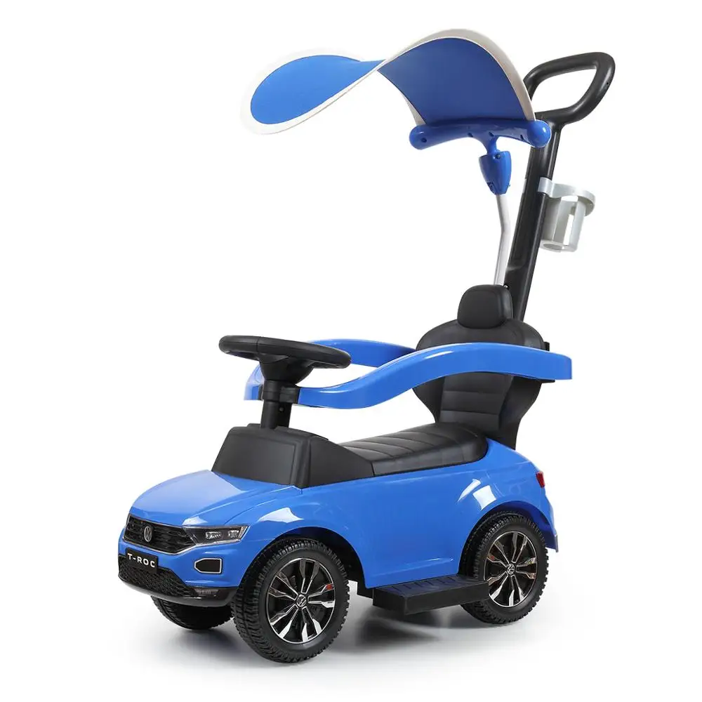 

Outdoors Ride Kids Toy Blue Push Car Walker Car with Music Putt Steering Wheel Cushion Bin Suitable for Parents-Child TY0438