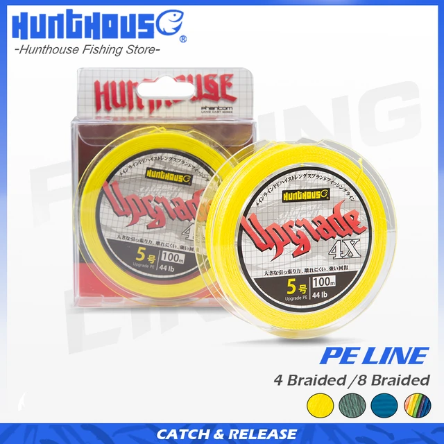 Hunthouse PE Fishing Line 100m 4/8 Strands Braided 0.13-0.39mm 10-49LB 4X 8X