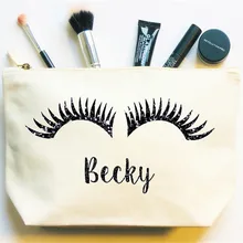 Свадебные спасибо подарок на заказ ресницы косметички для макияжа, подарки ко дню рождения невесты сумка для свадебного душа, вечерние сумочки для подружки невесты