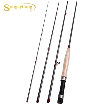 LOW PRICE ❤️ Sougayilang 9FT 2.7M 4 Section Fishing Rod Portable UltraLight Fly Fishing Rod Soft Cork Handle Rod Fishing Tackle - discount item 41% OFF Sports & Entertainment