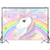 Rainbow unicorn birthday backdrop baby shower bokeh glitter photo background birthday photocall floral birthday party supplies ► Photo 3/6