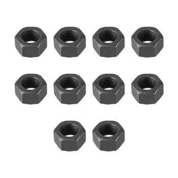 

uxcell Metric Carbon Steel Hexagon Hex Nut Silver Tone 10pcs M10 Black