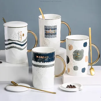 

Porcelain Espresso Mug Nordic Luxury Eco Friendly Travel Coffee Cup Creative Ceramic Tea Cup Caneca Kitchen Drinkware MM60MKB