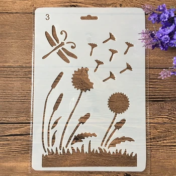

27cm Dandelion Dragonfly DIY Craft Layering Stencils Painting Scrapbooking Stamping Embossing Album Paper Card Template
