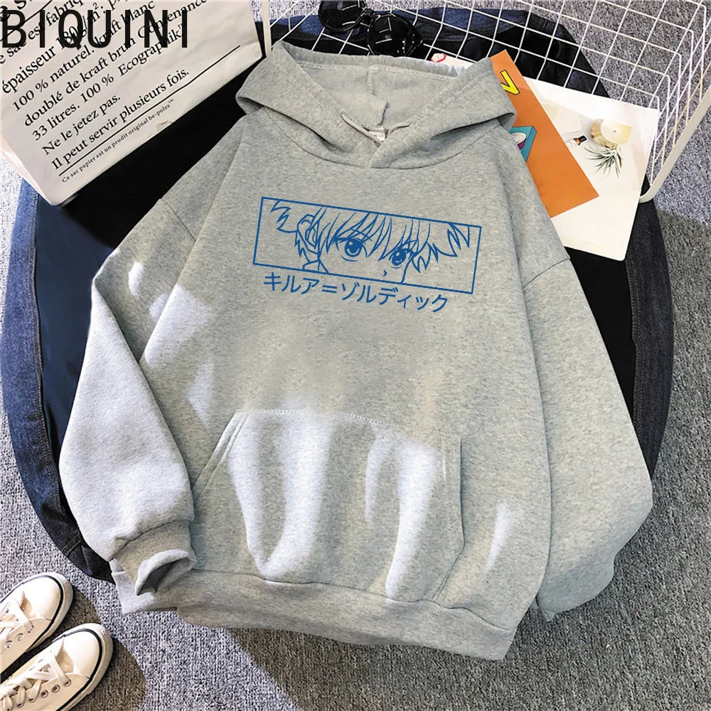 Killua Hoddies для подростков Harajuku теплый пуловер унисекс уличная одежда женщин/мужчин