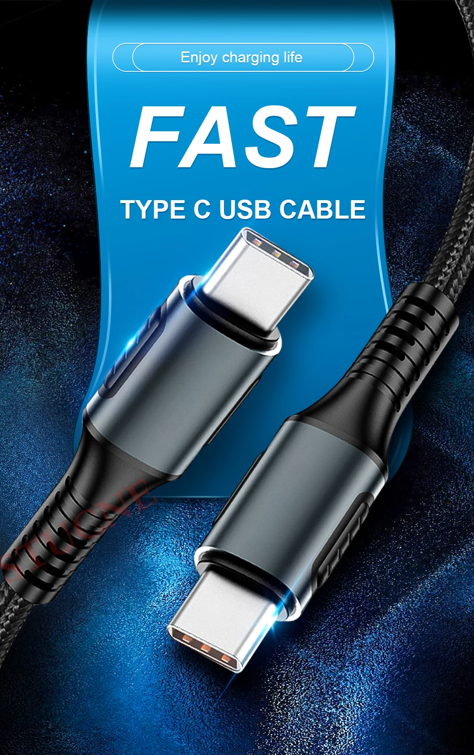 Кабель KSTUCNE usb type-C-USB C для samsung S9 Oneplus 7 Pro Quick Charge 3,0 USBC PD быстрое зарядное устройство USB-C кабель type-C