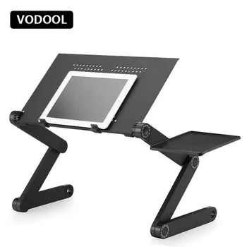 

VODOOL Adjustable Laptop Desk Portable Aluminum Laptop table PC Stand Notebook Table With Mouse Pad For Sofa Bed