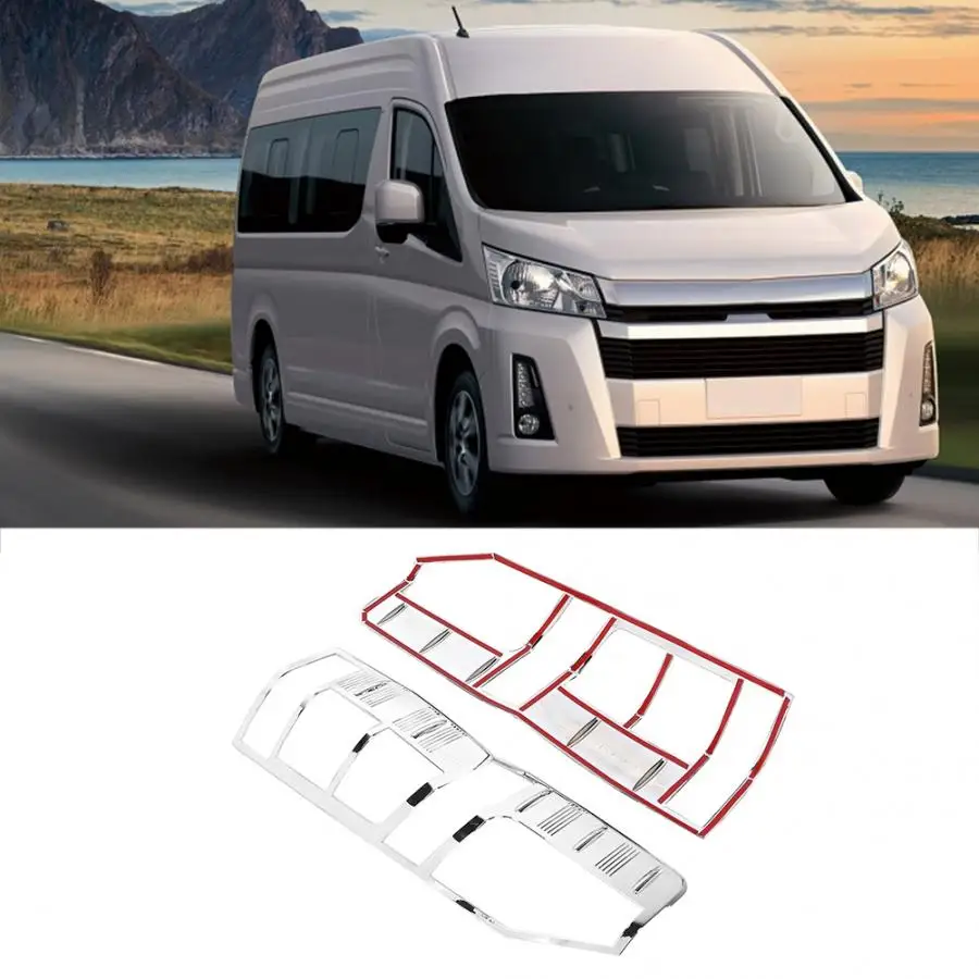 

Car-styling 2pcs Rear Tail Light Lamp Taillight Decorative Cover Trim Frame Fit for Toyota HiAce 2019 car accessories