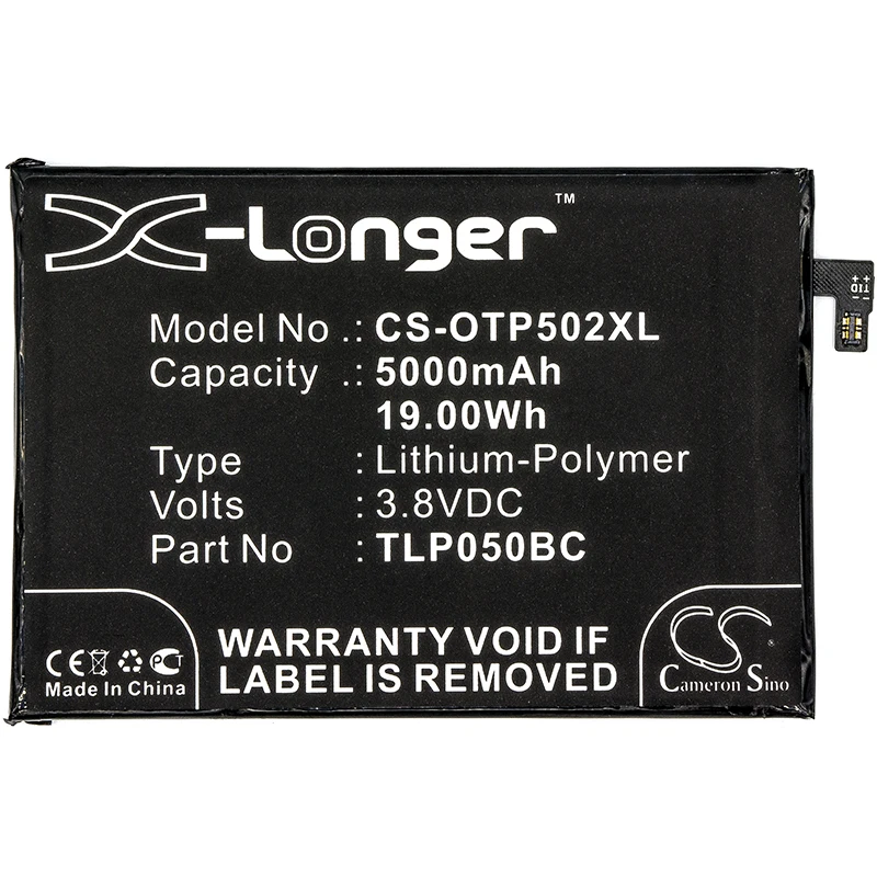Cameron sino 5000mAh аккумулятор для Alcatel 5023F, One Touch Pixi 4 Plus power, CAC5000006CC TLP050BC