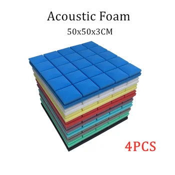 

500x500x30mm 4PCS Soundproof Foam Sound Absorption Treatment Panel Sound Wedge Protective Sponge 7 Colors Studio Acoustic Foam