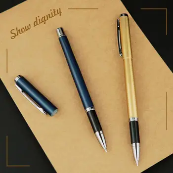 

Retro Color Metal Black Ink Pens Clip Liner Marker Pen School Office Student Exam Signature Drawing Writing School Supplies