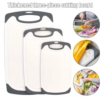 

1/3PCS Kitchen Cutting Board Set Juice Grooves with Easy-Grip Handles BPA-Free Non-Porous Dishwasher Safe KSI999