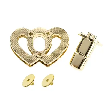 

Metal Heart Clasp Buckles Turn Lock Twist Locks For Handbag Bag Purse Craft DIY Y3NE