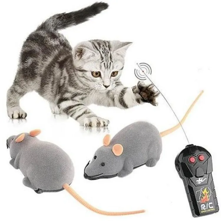 

New Funny Toy Mouse Wireless Remote Control Mouse Electric Mouse Model Toy Cat Interactive Simulation Mischievous Toy RC Animal