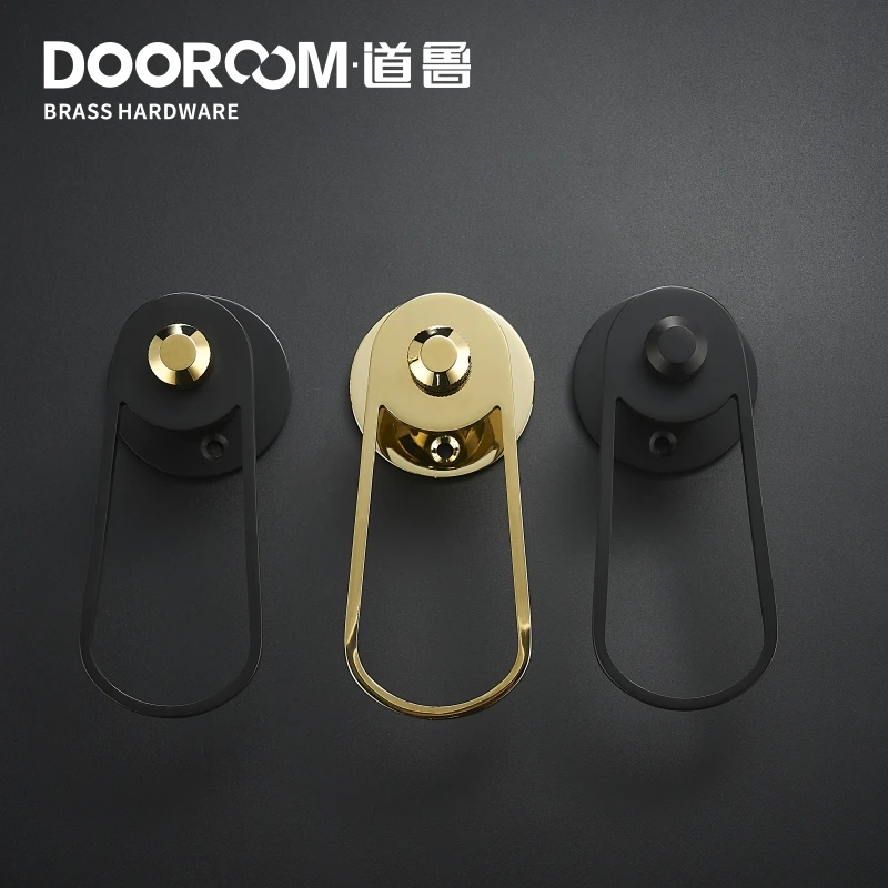 Дверной рычаг Dooroom латунный ультратонкий бесшумный черный и золотой современный