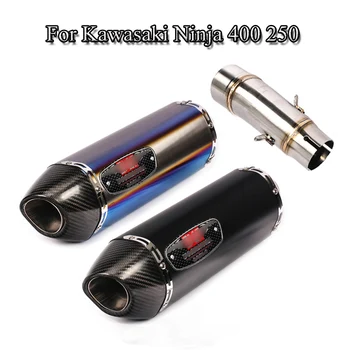

For Kawasaki Z250 Z400 Ninja 250 400 Exhaust System Pipe Motorcycle Mid Link Pipe Muffler Tail Tip Tube Slip On 2017-2019 Refit