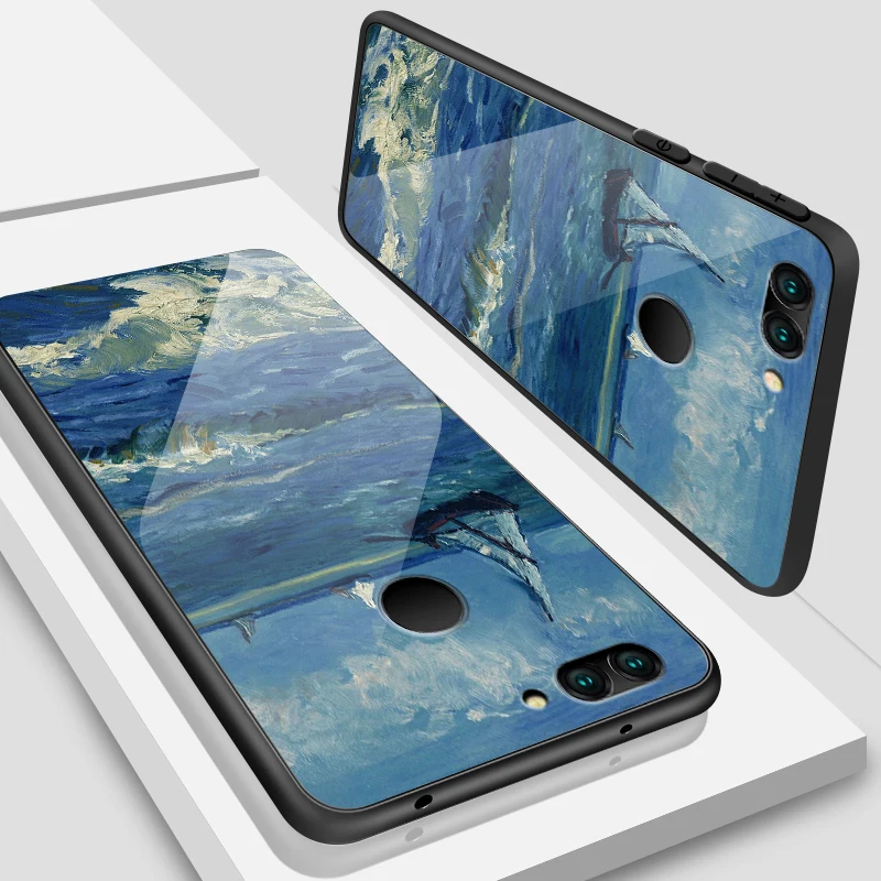 W112 Для huawei Enjoy 9s чехол из закаленного стекла Mate20 Lite Pro Nova 4 3i 2 P20 P30 P Smart+ Honor Play роскошный чехол из ТПУ для задней защиты - Цвет: W112