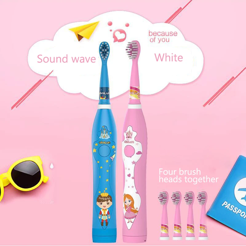 

1 Set Electric Toothbrush With 3 Brush Heads Battery Sound wave Operated Oral Hygiene Rechargeable USB Teeth Brush For Children
