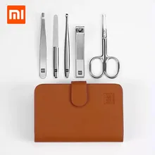 Xiaomi Huohou 5 шт. новые маникюрные кусачки для ногтей триммер для волос в носу портативный дорожный гигиенический комплект из нержавеющей стали набор инструментов для ногтей