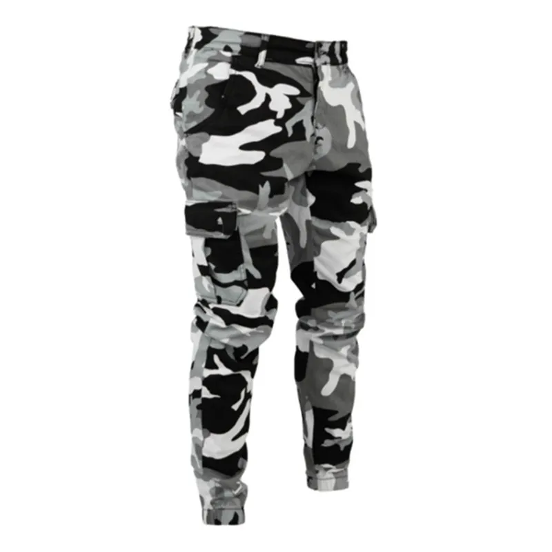 Pantalones vaqueros de camuflaje para hombre, jeans ajustados elásticos, informales, con estampado, estilo clásico, a la moda, Blac